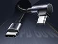 Miniatyrbillede 2 af 6: Vinklet USB-C strømforsyningskabel 60W 20V 3A 2m sort og grå