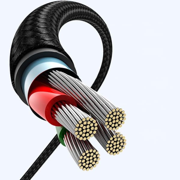 Vinklad USB-C - USB 2.0-kabel 480Mb/s 3A 3m svart