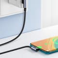 Miniatyrbild 4 av 6: Vinklad USB-C - USB 2.0-kabel 480Mb/s 3A 3m svart
