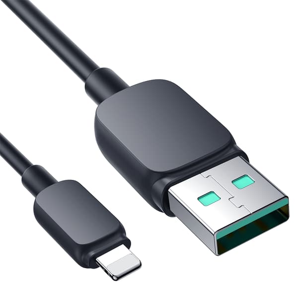 Kabel för iPhone Lightning - USB 2.4A 1.2m svart