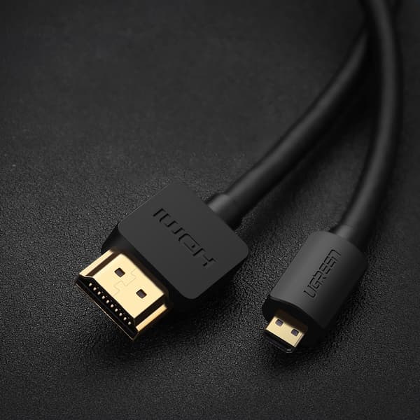 Audio Video kabel microHDMI - HDMI 2.0 1m sort