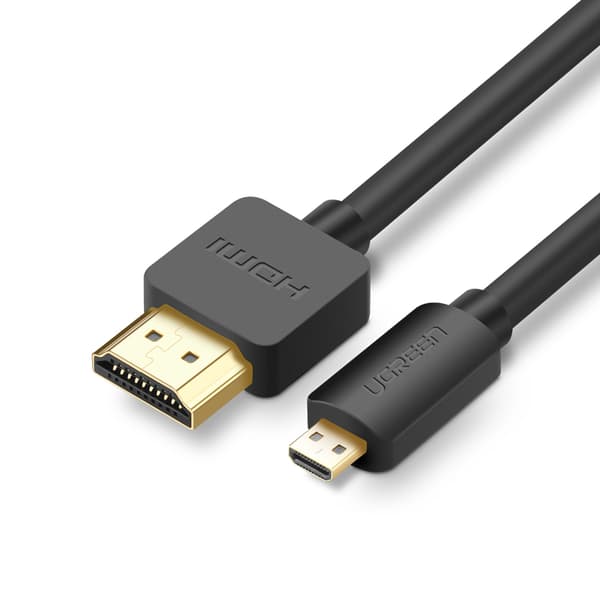Audio Video kabel microHDMI - HDMI 2.0 1m sort