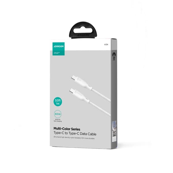 USB-C kabel 60W hurtig overførsel Multi-Color Series 1m hvid