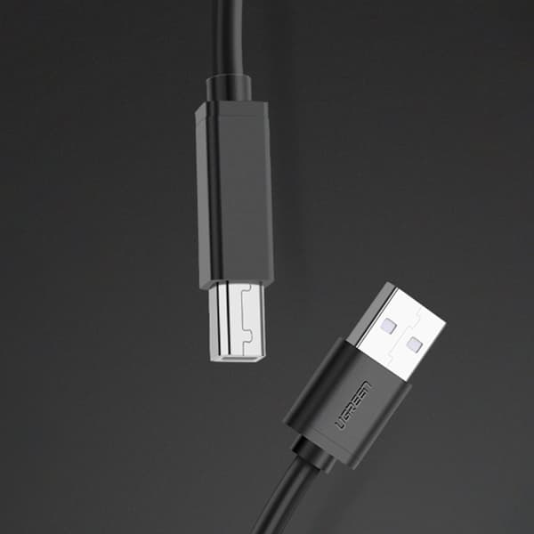 Kabel för skrivare, skanner, USB-B - USB-A 2.0, 10 m, svart