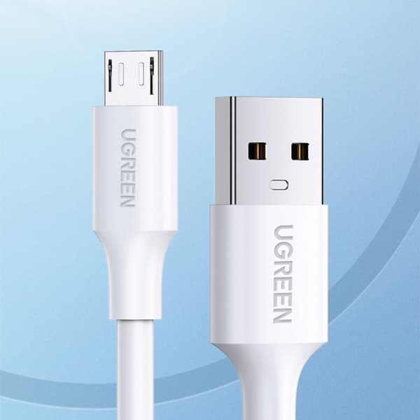 PVC-kabel USB0-A - microUSB 480 Mb/s 1,5m vit