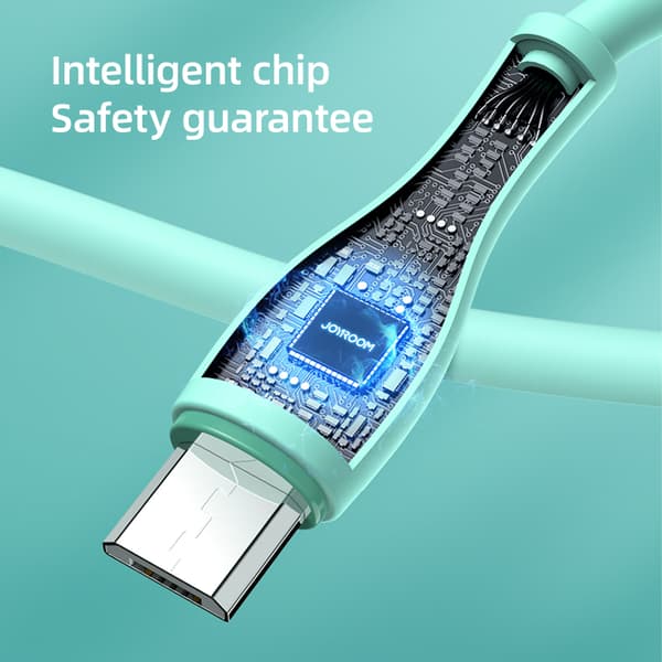 Kaapeli USB-A - microUSB 3A latausilmaisin, 2m vihreä