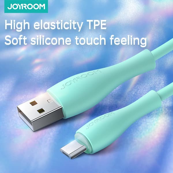 Kaapeli USB-A - microUSB 3A latausilmaisin, 2m vihreä