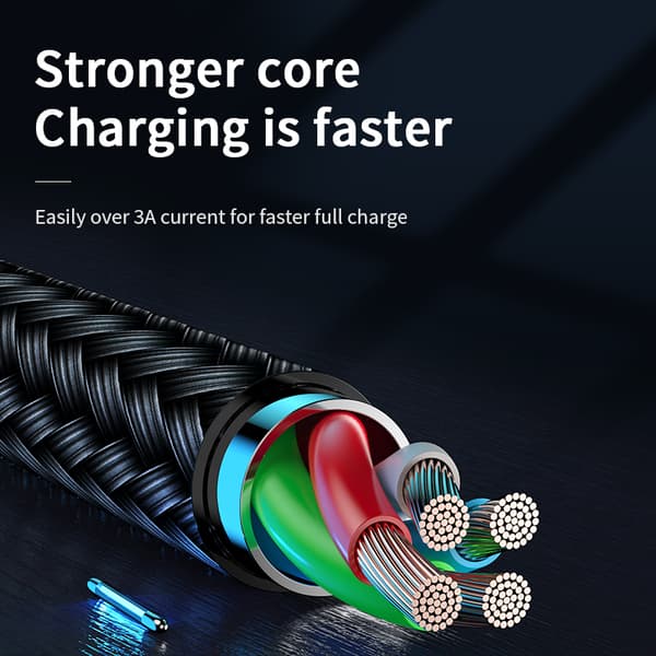 Kaapeli USB-A - microUSB 3A latausilmaisin 1,2 m musta