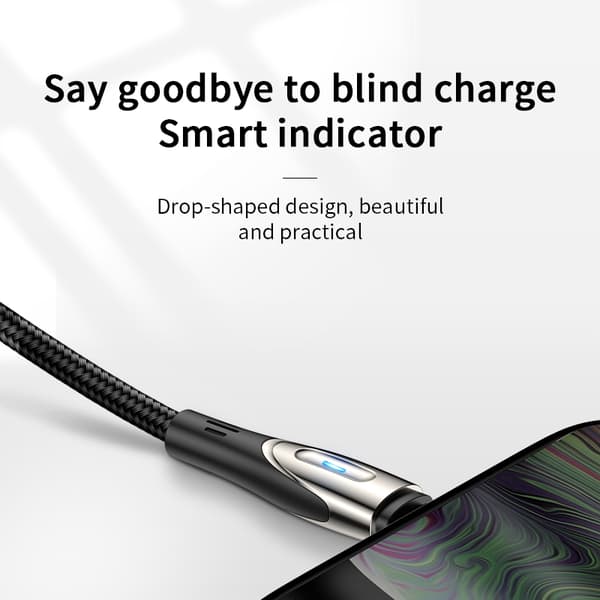 Kaapeli USB-A - microUSB 3A latausilmaisin 1,2 m musta