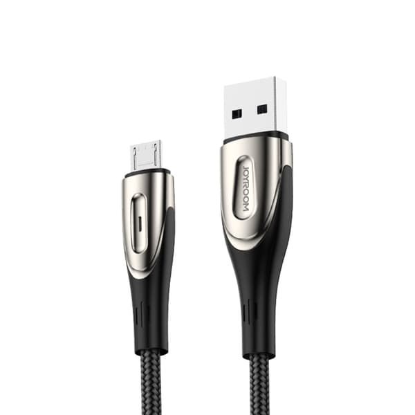Kaapeli USB-A - microUSB 3A latausilmaisin 1,2 m musta