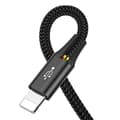 Miniatyrbillede 3 af 6: Kabel USB kabel 4i1 Iphone Lightning 2 x USB-C microUSB i nylon fletning 3,5A 1,2m sort