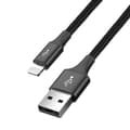 Miniatyrbillede 2 af 6: Kabel USB kabel 4i1 Iphone Lightning 2 x USB-C microUSB i nylon fletning 3,5A 1,2m sort