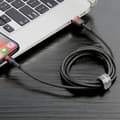Miniatyrbild 6 av 6: Slitstark nylonkabel USB-kabel Iphone Lightning QC3.0 2A 3M svart och röd