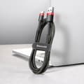 Miniatyrbillede 5 af 6: Holdbart nylonkabel USB-C QC3.0 2A 3M sort og rød
