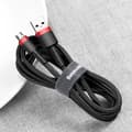 Miniatyrbild 6 av 6: Slitstark nylon microUSB-kabel 2A 3M svart och röd