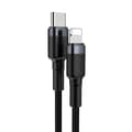 Miniatyrbillede 3 af 6: Holdbart nylonkabel USB-C PD Iphone Lightning 18W QC3.0 1m sort-grå