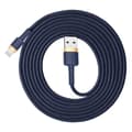 Miniatyrbillede 3 af 6: Holdbart nylonkabel USB-kabel Iphone Lightning QC3.0 1,5A 2M blå