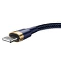 Miniatyrbillede 4 af 6: Holdbart nylonkabel USB-kabel Iphone Lightning QC3.0 1,5A 2M blå