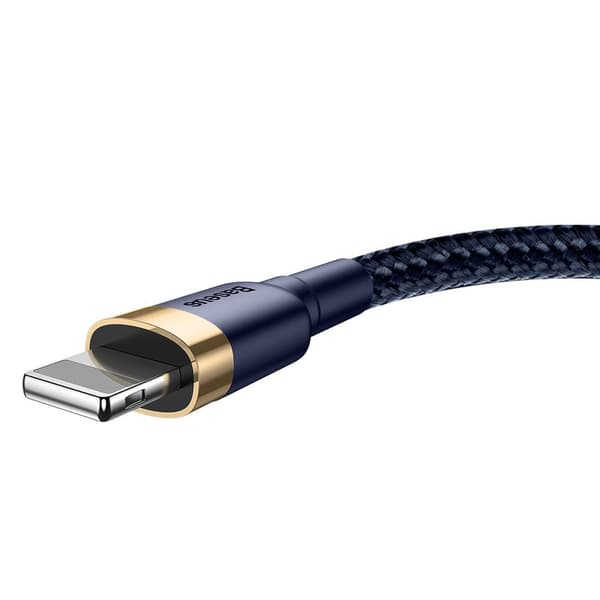Holdbart nylonkabel USB-kabel Iphone Lightning QC3.0 1,5A 2M blå