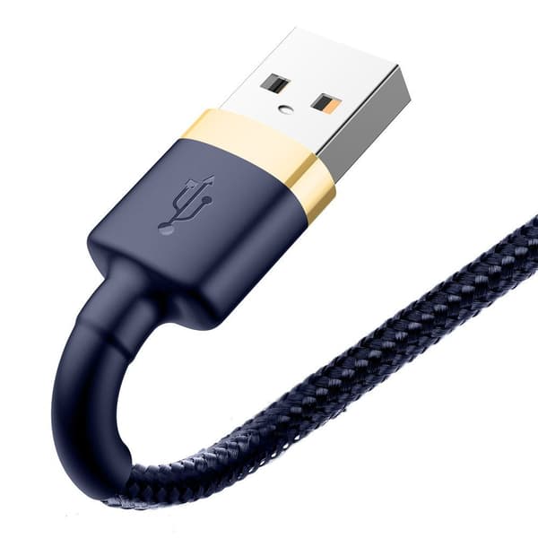 Holdbart nylonkabel USB-kabel Iphone Lightning QC3.0 1,5A 2M blå