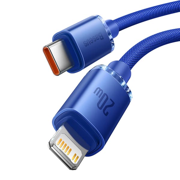 Kabel för snabbladdning och dataöverföring USB-C Iphone Lightning 20W 1,2m blå