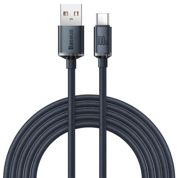 Kabel til hurtig opladning og dataoverførsel USB USB-C 100W 2m sort