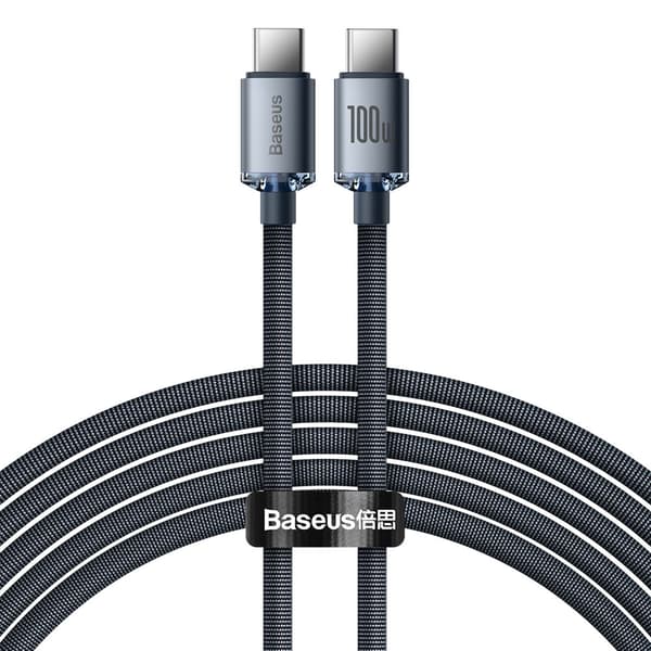 Kabel til hurtig opladning og dataoverførsel USB-C USB-C 100W 2m sort