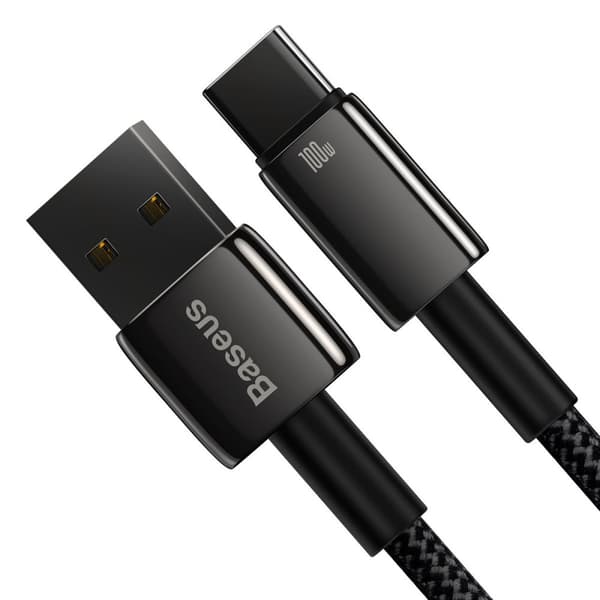 Volfram guldkabel USB-USB-C 480Mb-s 100W 1m svart
