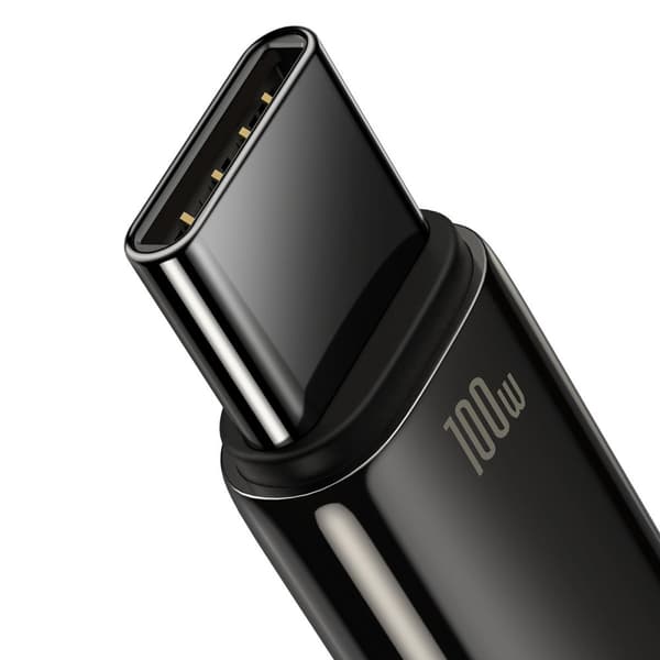 Volfram guldkabel USB-USB-C 480Mb-s 100W 1m svart