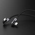 Miniatyrbillede 2 af 6: Vinklet kabel med side USB-C til USB-C Quick Charge stik, 1 m - grå