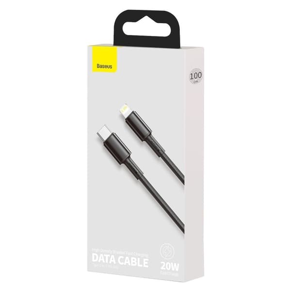 Kabel til iPhone USB-C - Lynhurtig opladning 20W 1m - sort