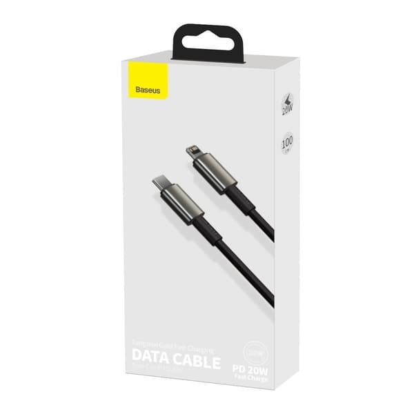 Kabel til iPhone USB-C - Lynhurtig opladning 20W 1m - helt sort