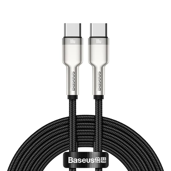 USB-C - USB-C Cafule Metal Data Strømforsyningskabel 100W 2m - sort