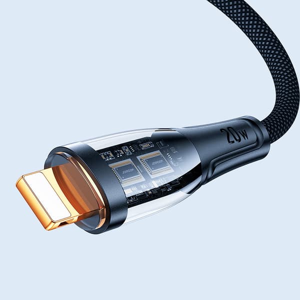 Kabel med intelligent switch USB-C - iPhone Lightning 1,2m - sort