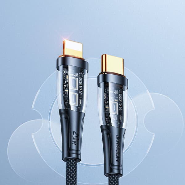 Kabel med intelligent switch USB-C - iPhone Lightning 1,2m - sort