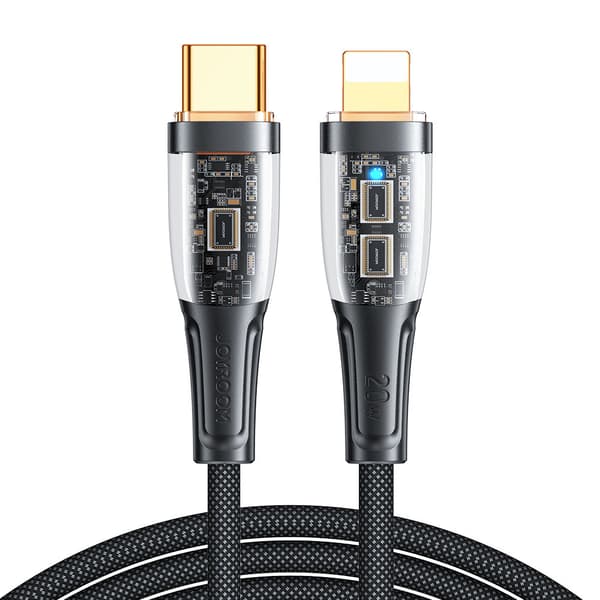 Kabel med intelligent switch USB-C - iPhone Lightning 1,2m - sort