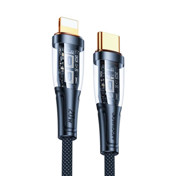 Kabel med intelligent switch USB-C - iPhone Lightning 1,2m - sort