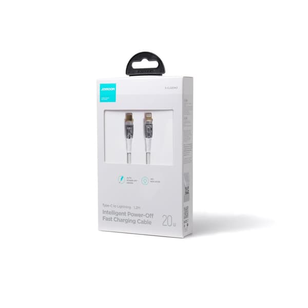 Kaapeli älykkäällä kytkimellä USB-C - iPhone Lightning 1,2m - valkoinen
