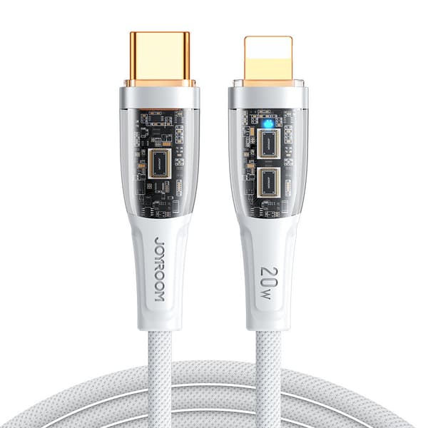 Kaapeli älykkäällä kytkimellä USB-C - iPhone Lightning 1,2m - valkoinen