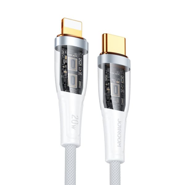 Kaapeli älykkäällä kytkimellä USB-C - iPhone Lightning 1,2m - valkoinen