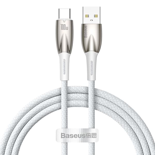 Glimmer USB-A - USB-C hurtigopladningskabel 1m - hvid