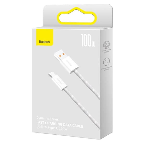 Dynamic Series USB - USB-C kabel 100W 2m vit