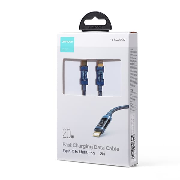 Flettet kabel til iPhone USB-C - Lightning PD 20W 2m blå