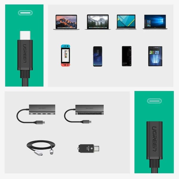 USB-C 3.1 kabelförlängningskabel 0,5m svart