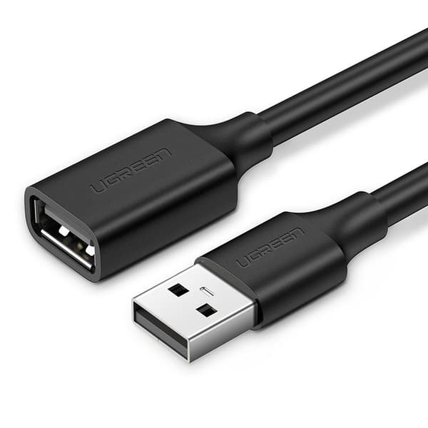 Förlängningskabel för USB-kabel, 2m, svart