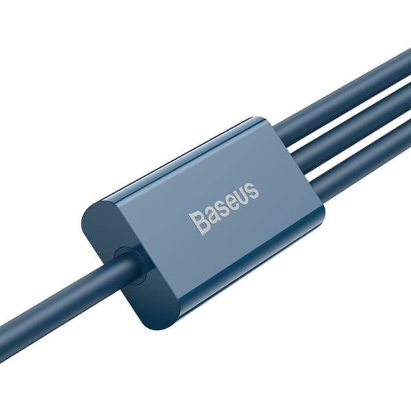 3-i-1 kabel universal USB - Lightning / USB-C / micro USB 3.5A 1.5m blå