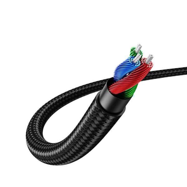 Vinklad sidled AUX ljudkabel 2x minijack 3,5 mm 1m blå