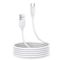 Pikkukuva 1 / 6: USB - USB Type C 3A lataus- ja tiedonsiirtokaapeli, 2m, valkoinen