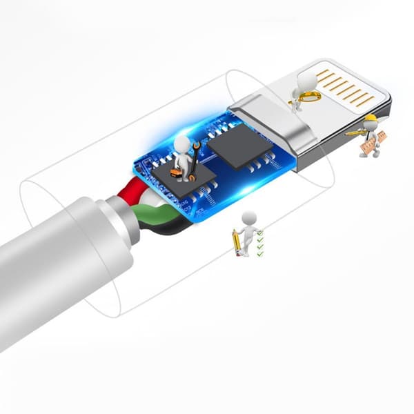 Kabel för iPhone USB - Lightning 3A 1m vit