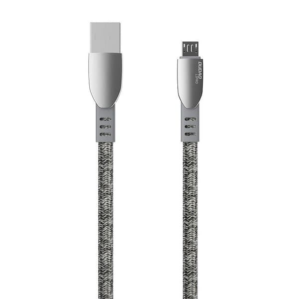 Slitstark flätad USB - mikro USB-kabel 5A 1m grå